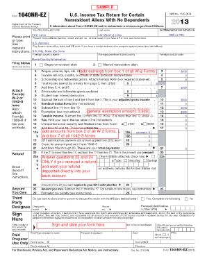 Form 1040NR-EZ 2013