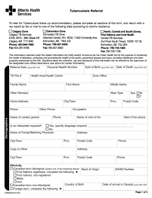 Tuberculosis Referral Form