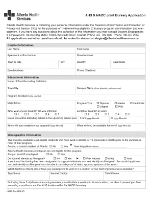 AHS & NADC Joint Bursary Application Form - Alberta Health Services