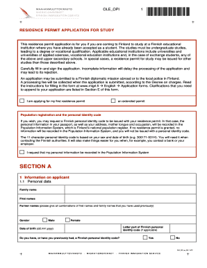 Residence Permit Application for Study