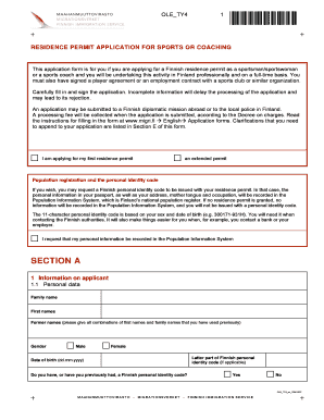 Residence Permit Application for Sports or Coaching