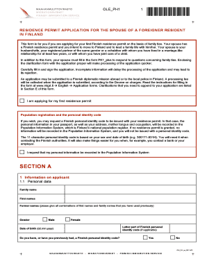 Residence Permit Application for Spouse of Foreigner in Finland