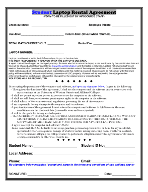 Student Laptop Rental Agreement