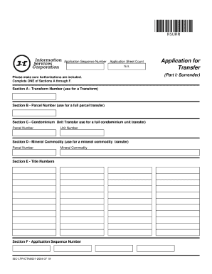 Application for Transfer