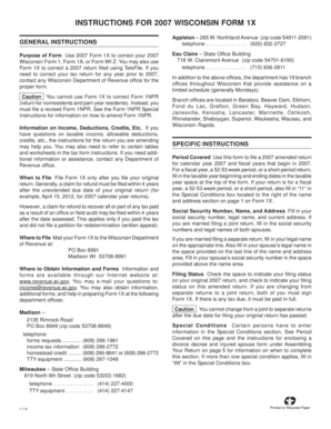 2007 Wisconsin Form 1X