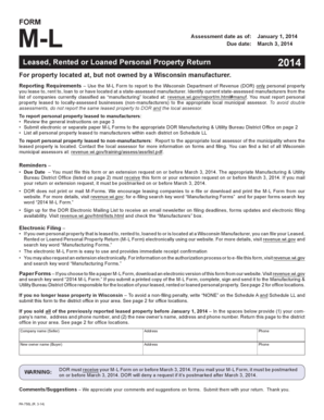 Wisconsin Leased Personal Property Return 2014