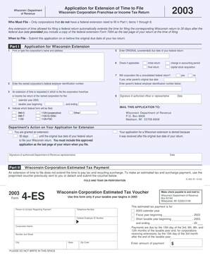 Wisconsin Corporation Tax Extension Application