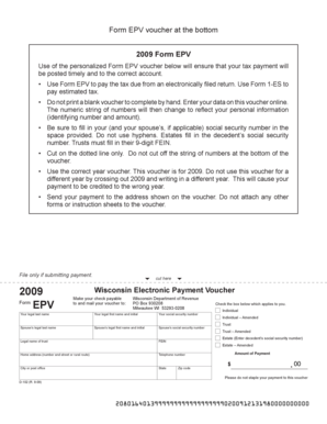 2009 Wisconsin Electronic Payment Voucher