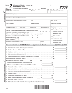 Wisconsin Fiduciary Income Tax Form 2