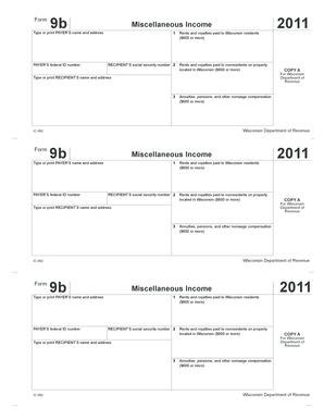 Wisconsin Form 9b Miscellaneous Income 2011