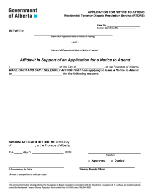 Application for Notice to Attend