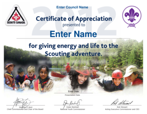 Certificate of Appreciation