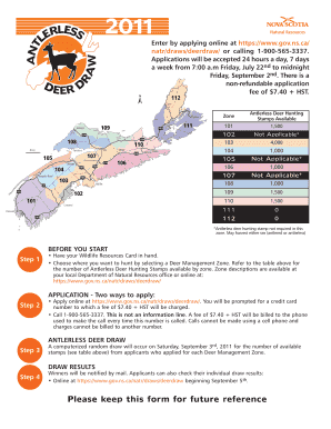2011 Nova Scotia Antlerless Deer Hunting Application