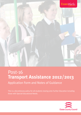 Post-16 Transport Assistance Application Form