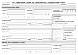 2012 PPP Existing Worker Eligibility and Training Plan template