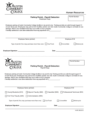 Parking Permit Payroll Deduction Form