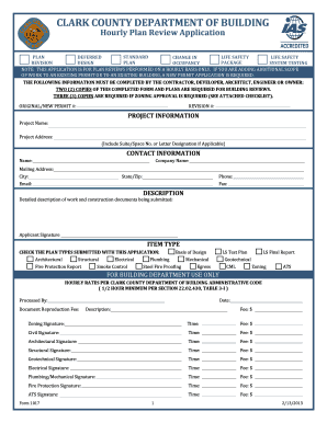 Hourly Plan Review Application Form 1017 - Clark County Nevada - clarkcountynv