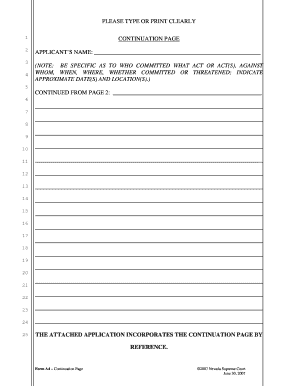 Form A4 Continuation Page