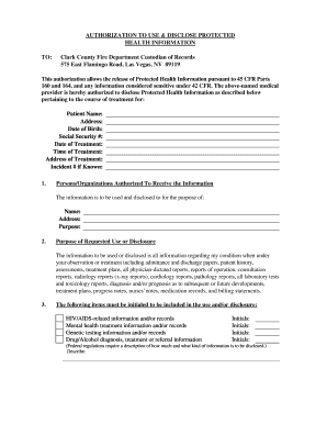 Health Information Authorization Form