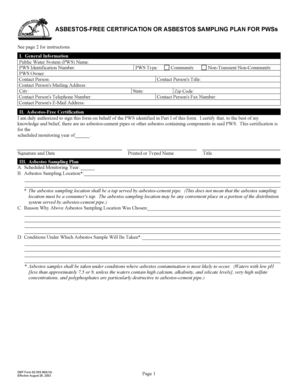 Asbestos-Free Certification Form