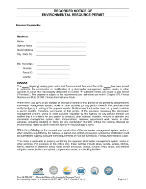 Florida Environmental Resource Permit Notice