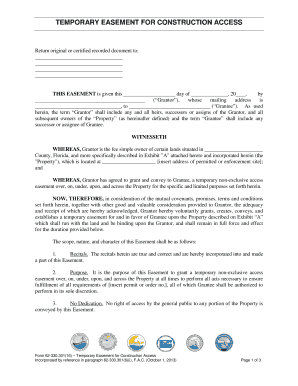 Temporary Easement for Construction Access