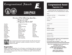 Congressional Award Registration Form