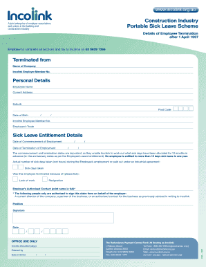 Construction Industry Portable Sick Leave Scheme