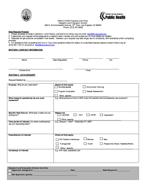 Data Request Form - Department of Public Health - publichealth lacounty