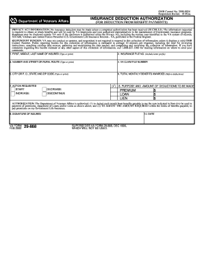Insurance Deduction Authorization Form