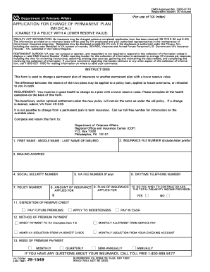 Application for Change of Permanent Plan (Medical)
