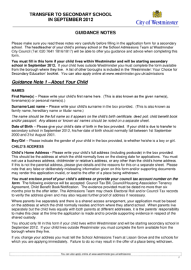 Secondary School Application Form