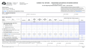 Carbon Tax Return – Registered Air Service or Marine Service