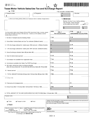Texas Motor Vehicle Sales/Use Tax and Surcharge Report