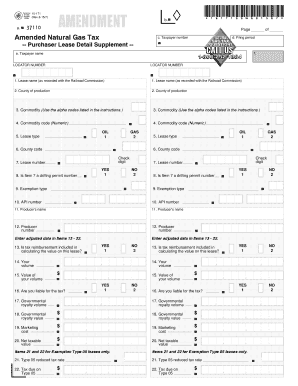 Texas Amended Natural Gas Tax Form 10-171