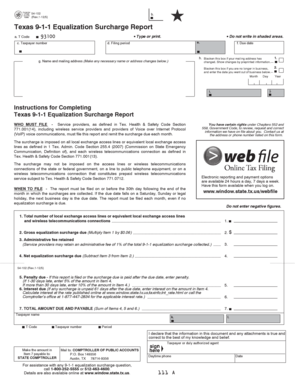 Texas 9-1-1 Equalization Surcharge Report