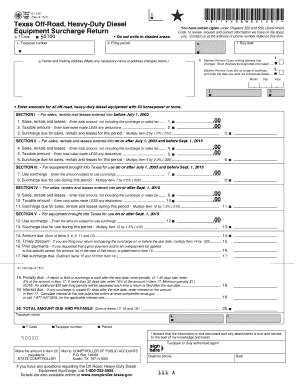 Texas Off-Road Heavy-Duty Diesel Equipment Surcharge Return
