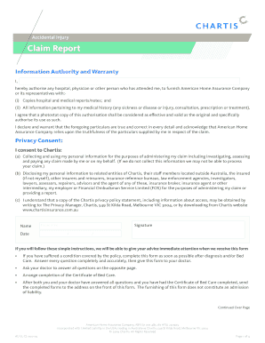 Accidental Injury Claim Report