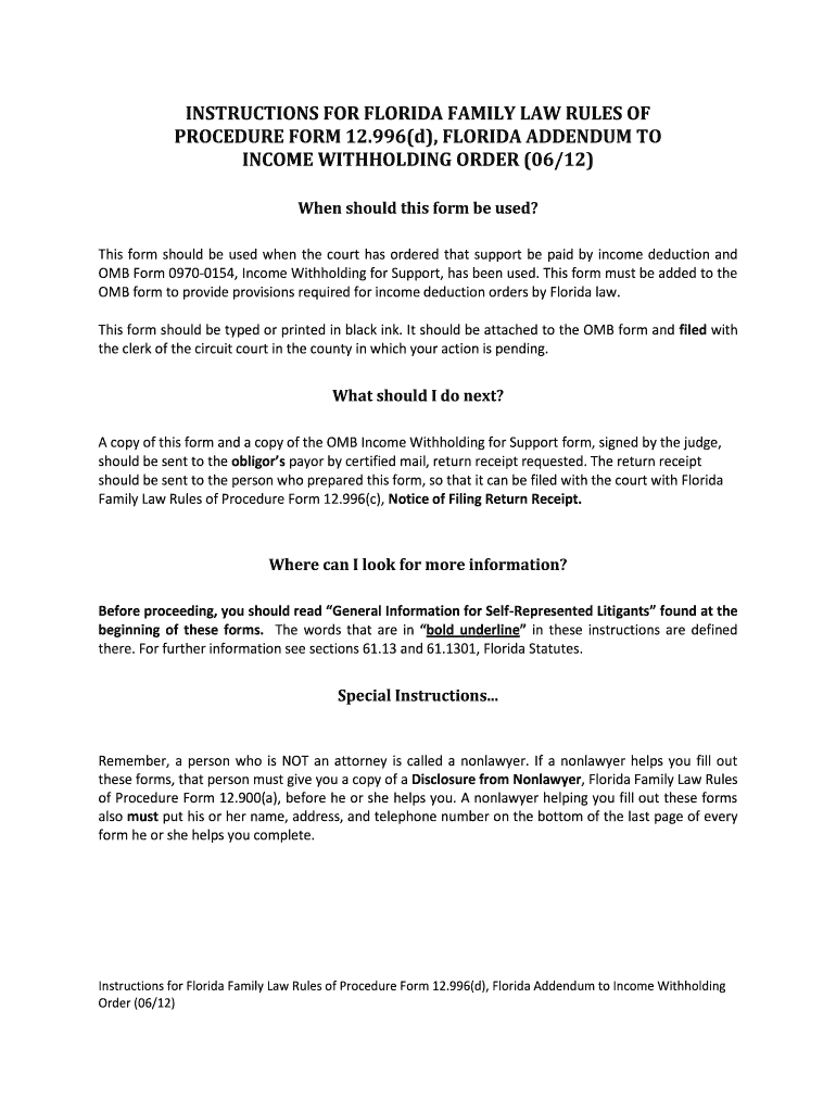 Florida law rules of procedure form 12996d 2012 Fill out & sign online