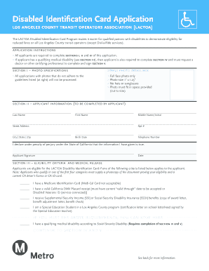 LACTOA Disabled Identification Card Application