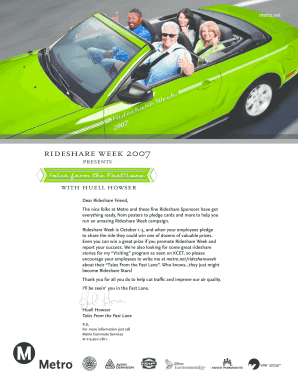 Rideshare Week 2007 Pledge Card