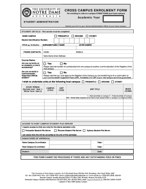 Cross Campus Enrolment Form