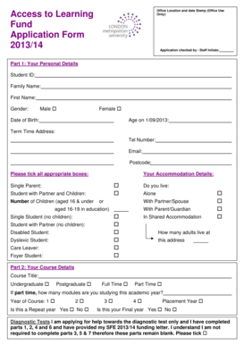 Access to Learning Fund Application Form