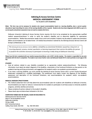 Dalhousie Medical Assessment Form