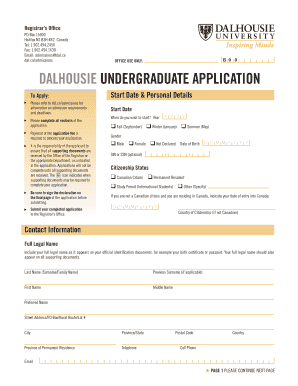 Dalhousie Undergraduate Application