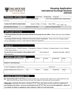 Housing status check - Housing Application - Dalhousie University