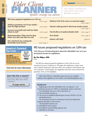 Elder Client Planner Tax Article
