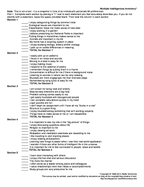 Multiple Intelligences Inventory