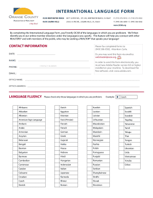 International Language Form