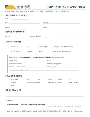 Residential CRMLS Matrix Listing Input Form